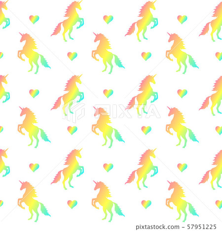 Seamless pattern of rainbow unicorn and hearts Seamless pattern of rainbow unicorn and hearts 57951225