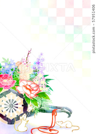 花車鼠標新年賀卡 花車鼠標新年賀卡 57951406