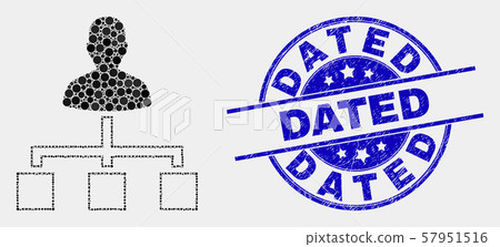 Vector Pixel User Links Icon and Grunge Dated Stamp Vector Pixel User Links Icon and Grunge Dated Stamp 57951516