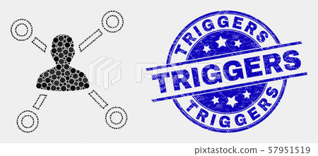 Vector Pixel User Links Icon and Grunge Triggers Stamp Seal Vector Pixel User Links Icon and Grunge Triggers Stamp Seal 57951519