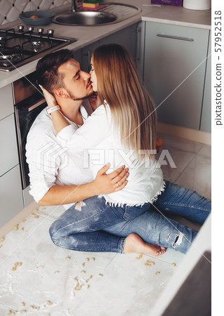 Beautiful couple at home Beautiful couple at home 57952518