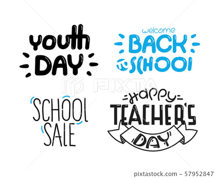 Different lettering logos isolated on white 57952847