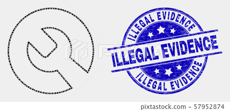 Vector Dot Repair Wrench Icon and Distress Illegal Evidence Seal 57952874