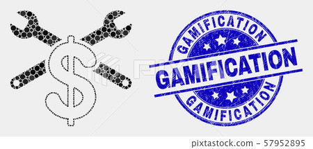 Vector Pixel Repair Price Icon and Distress Gamification Stamp Seal Vector Pixel Repair Price Icon and Distress Gamification Stamp Seal 57952895