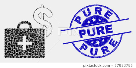 Vector Dotted Medical Business Case Icon and Distress Pure Stamp 57953795