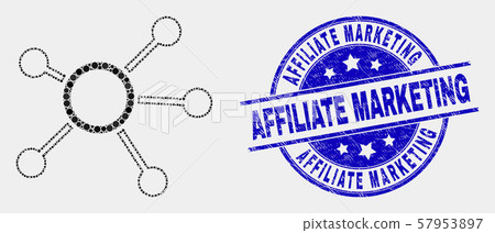 Vector Dot Links Icon and Scratched Affiliate Marketing Stamp Seal Vector Dot Links Icon and Scratched Affiliate Marketing Stamp Seal 57953897