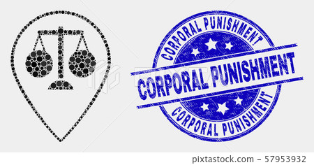 Vector Pixelated Justice Map Marker Icon and Grunge Corporal Punishment Seal Vector Pixelated Justice Map Marker Icon and Grunge Corporal Punishment Seal 57953932