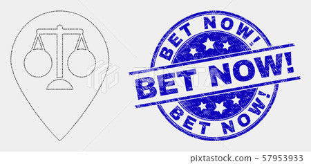 Vector Pixelated Justice Map Marker Icon and Distress Bet Now exclamation Watermark 57953933