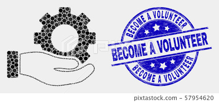 Vector Dot Gear Service Hand Icon and Distress Become a Volunteer Watermark 57954620