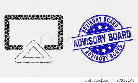 Vector Dot Display Icon and Grunge Advisory Board Seal 57955145