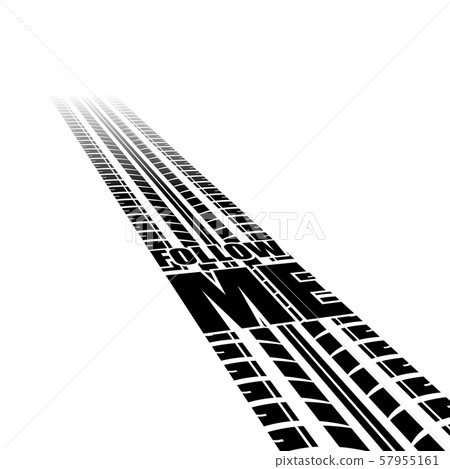 Follow me tire track perspective Follow me tire track perspective 57955161