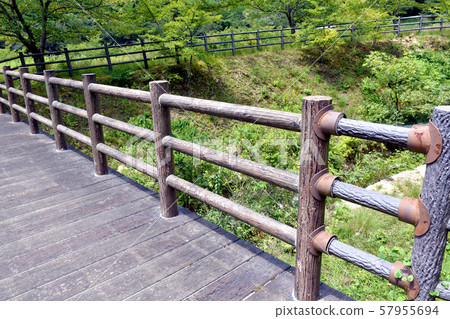 Fake wooden fence 57955694