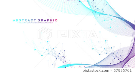 Big Genomic Data Visualization. DNA helix, DNA strand, DNA Test. Molecule or atom, neurons. Abstract Big Genomic Data Visualization. DNA helix, DNA strand, DNA Test. Molecule or atom, neurons. Abstract 57955761