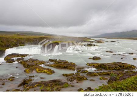 Godafoss falls in summer season view, Iceland 57956205