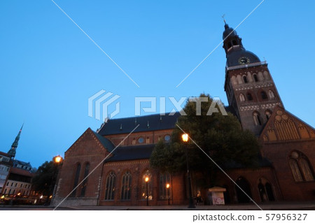 World Heritage Site Latvia Riga Old Town Dusk Riga Cathedral 57956327
