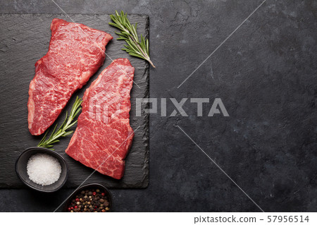 Raw marbled beef steak 57956514