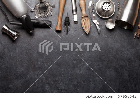Cocktail utensils. Set of bar tools 57956542