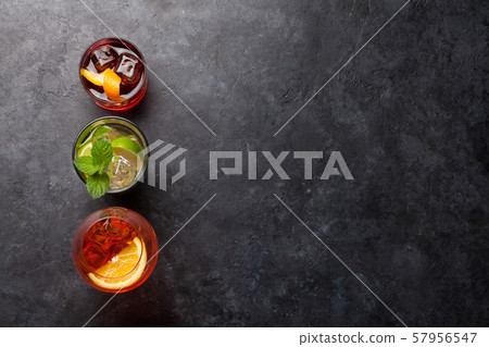 Three cocktail glasses Three cocktail glasses 57956547
