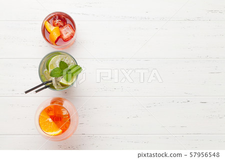 Three cocktail glasses Three cocktail glasses 57956548