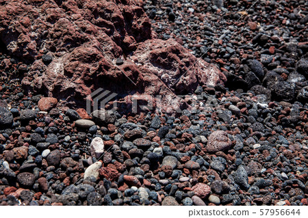 Detail of the rocks on the famous Red Beach at Santorini Island Detail of the rocks on the famous Red Beach at Santorini Island 57956644
