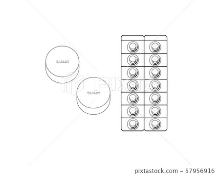 Simple monochrome illustration of tablet type medicine Simple monochrome illustration of tablet type medicine 57956916