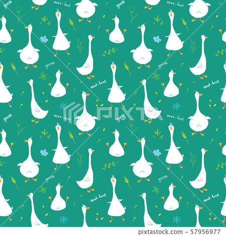 Goose doodles set cute geese sketch hand drawn Vector Image