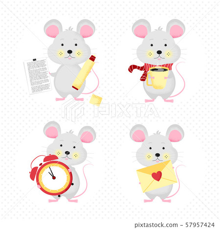 Animal symbol of 2020. Vector  57957424