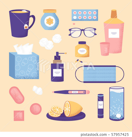 Lovely set of cold and flu season items Lovely set of cold and flu season items 57957425