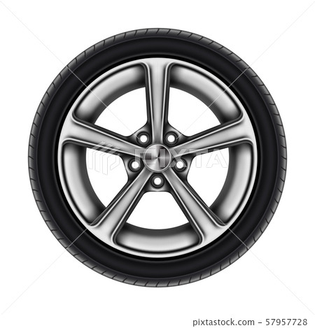 Auto tyre or isolated automobile wheel on white 57957728