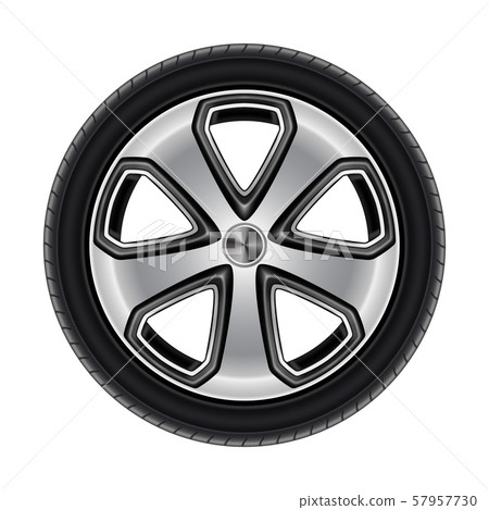 Wheel or tire, tyre of car or automobile isolated 57957730