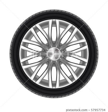 Auto tyre or rubber wheel isolated on white 57957734