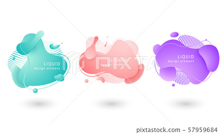 Set of abstract fluid modern graphic geometric... - Stock Illustration ...
