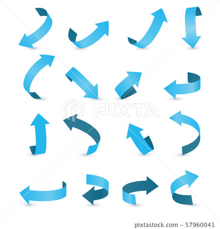 Blue ribbon arrow set. Arrow stickerst various angles and directions. 57960041