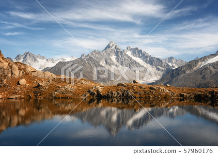 Lac de Chesery lake in France Alps Lac de Chesery lake in France Alps 57960176