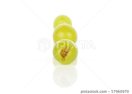 Green wine grape isolated on white Green wine grape isolated on white 57960970