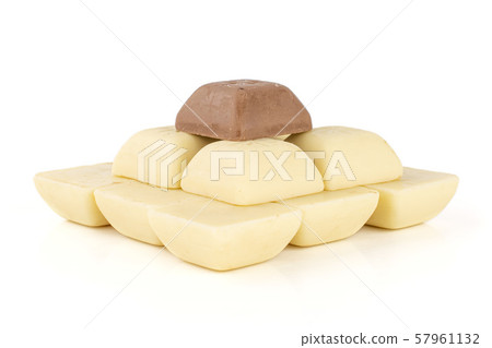 Black white chocolate isolated on white 57961132