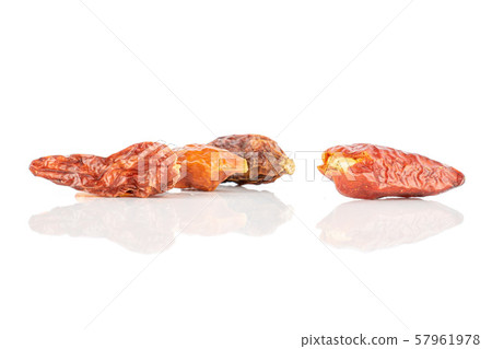 Dry red pepperoncino pepper isolated on white Dry red pepperoncino pepper isolated on white 57961978