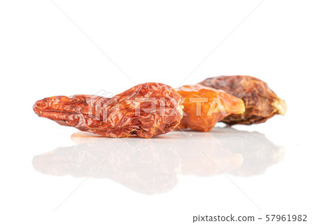 Dry red pepperoncino pepper isolated on white Dry red pepperoncino pepper isolated on white 57961982