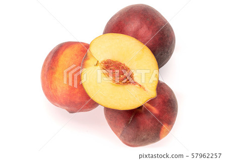 Fresh fuzzy peach isolated on white 57962257