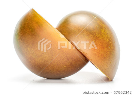 Fresh green red tomato isolated on white Fresh green red tomato isolated on white 57962342