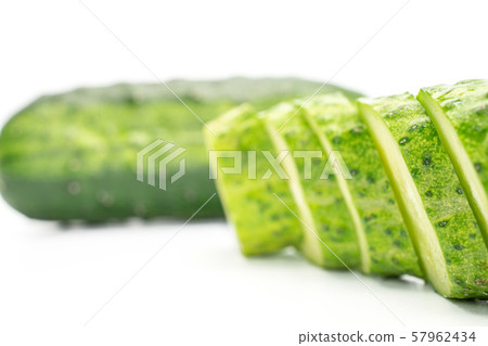 Fresh green cucumber isolated on white Fresh green cucumber isolated on white 57962434