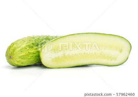Fresh green cucumber isolated on white 57962460