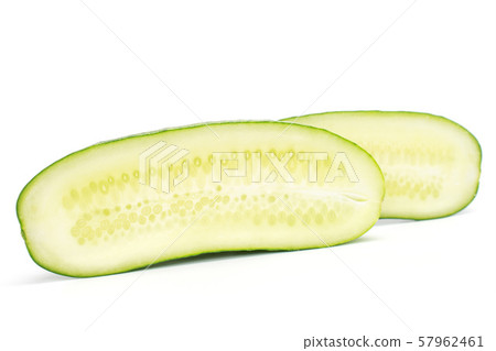 Fresh green cucumber isolated on white 57962461