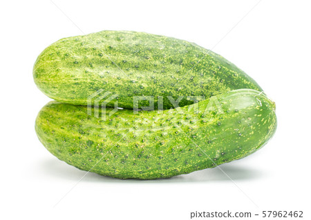 Fresh green cucumber isolated on white 57962462