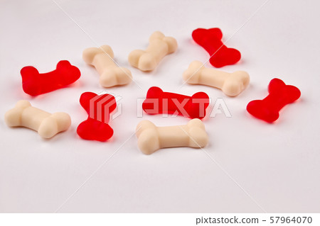Colorful jelly bones on white background. Colorful jelly bones on white background. 57964070