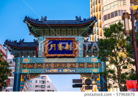 Yokohama cityscape of Japan I look at Yokohama Chinatown (the Chaoyang gate) Yokohama cityscape of Japan I look at Yokohama Chinatown (the Chaoyang gate) 57968670