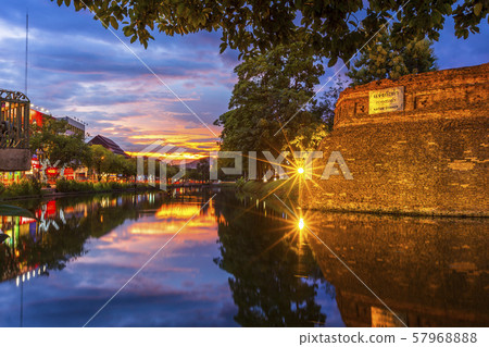 Chiang Mai old city ancient wall and moat (KATAM 57968888