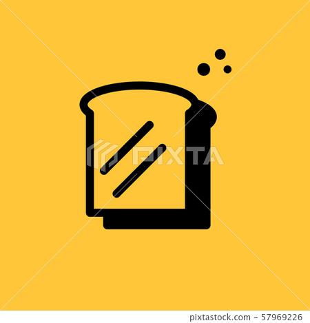 Icon of a piece of bread, toast, food theme. Icon of a piece of bread, toast, food theme. 57969226