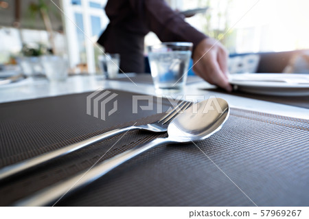 Luxury dining table decor at home. 57969267