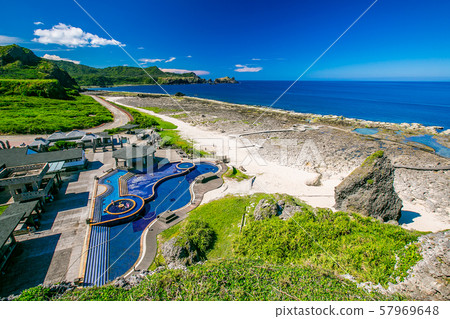 臺灣綠島自然景觀Asia Taiwan green island natural landscape 57969648